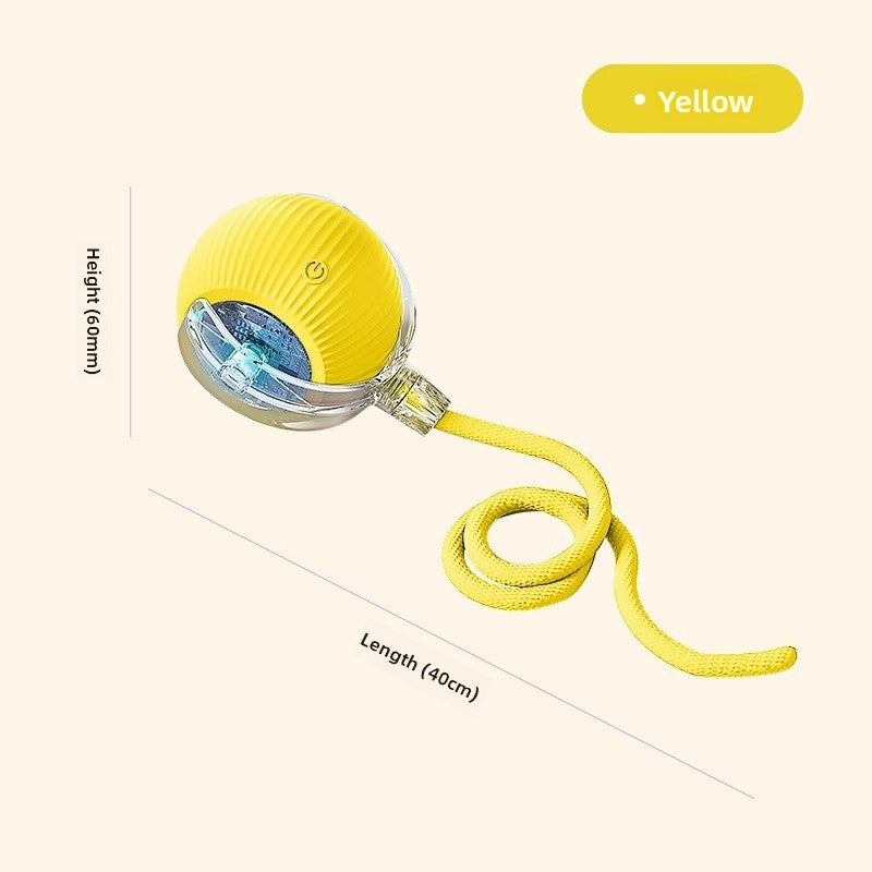 Yellow dog toy with measurement details on a white background