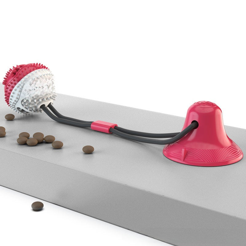 Dog toy with a ball and cone on a white background