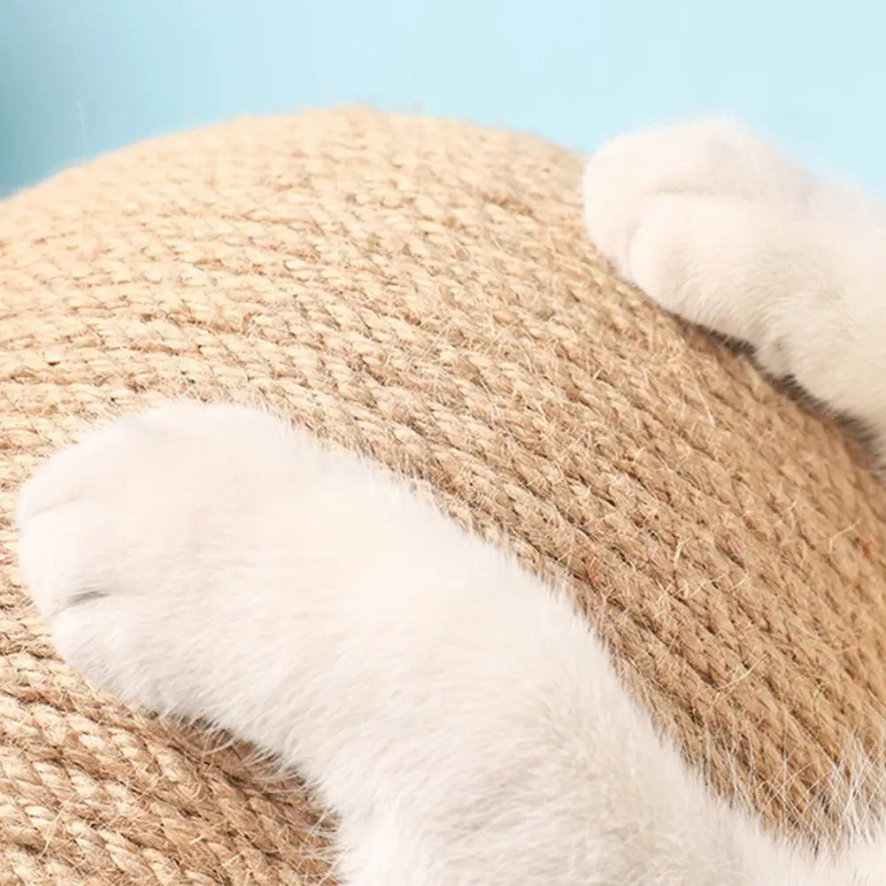 Close-up of a textured surface with white paw-like shapes on a light blue background