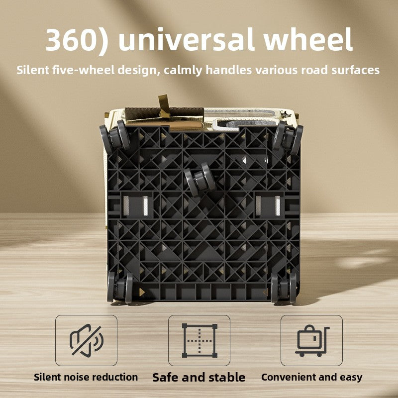 360 universal wheel with text on a wooden surface
