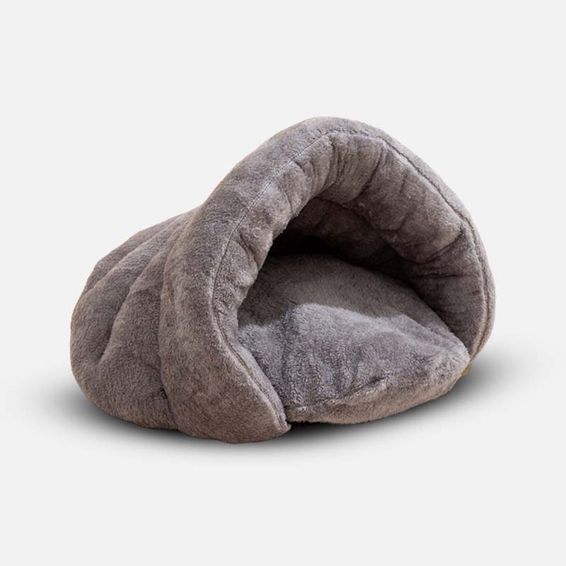 Grey pet bed on a white background