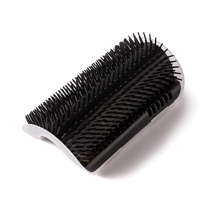Black brush with white handle on a white background