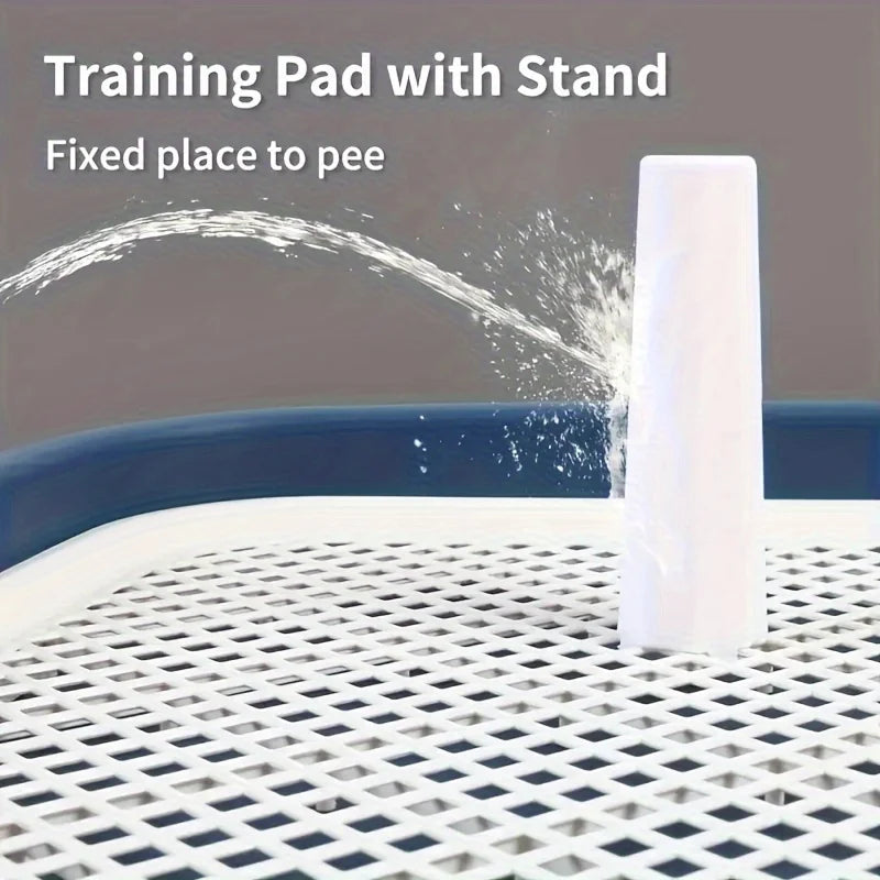 Training pad with stand on a grid surface with water splashing around it.