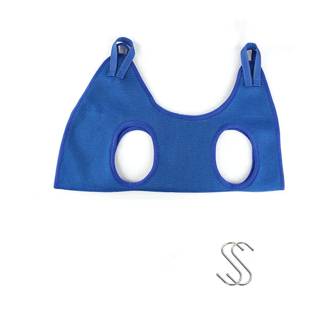 Blue cat harness on a white background